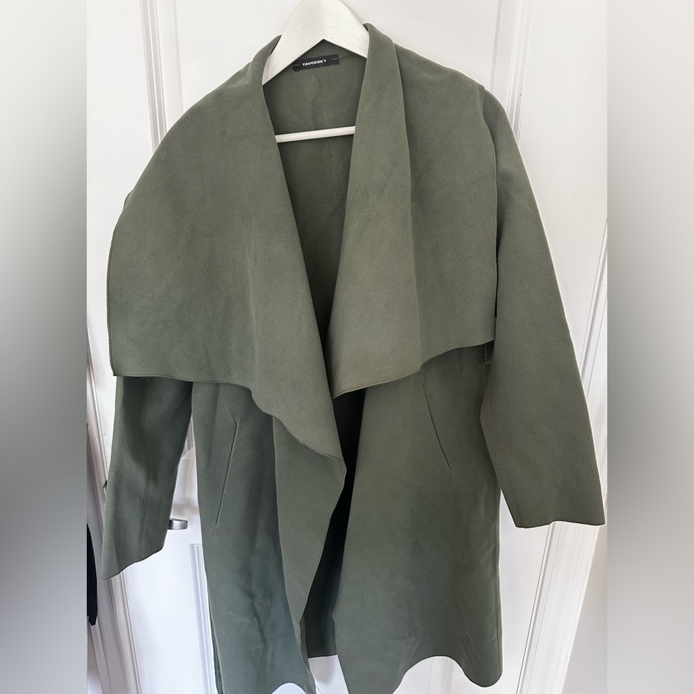 Women’s wrap blanket coat - Sz. S - dark/army green color- brand new never worn